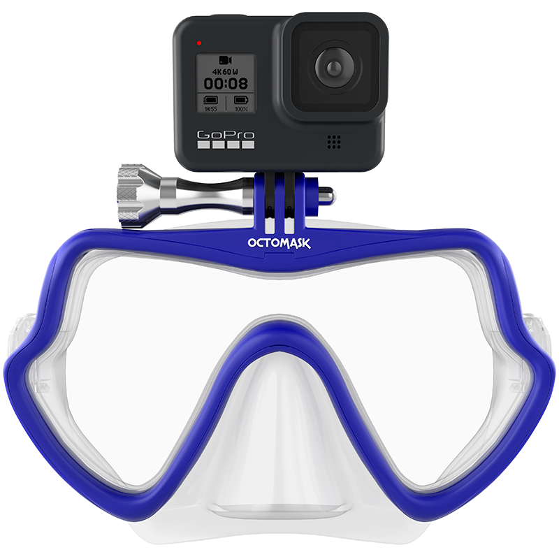 OCTOMASK Frameless Scuba Mask for GoPro Camera Clear, Mount Diving